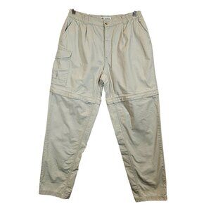 Columbia Womens L Beige Convertible Cargo Pants Zip-Off Legs shorts Cotton